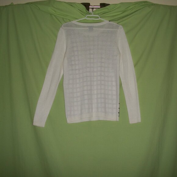 Ann Taylor White/Black Long Sleeve Sweater Size XSP - Picture 3 of 15